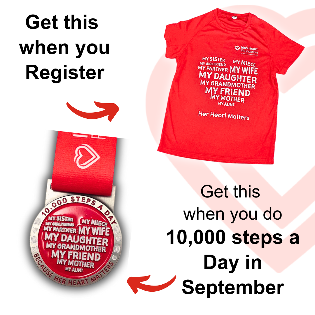 10000 Steps a Day in September t-shirt and medal